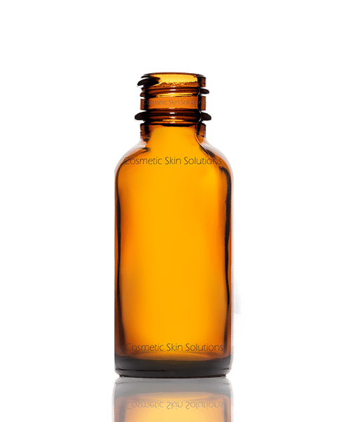1 FL OZ Boston Round Amber Glass Bottle