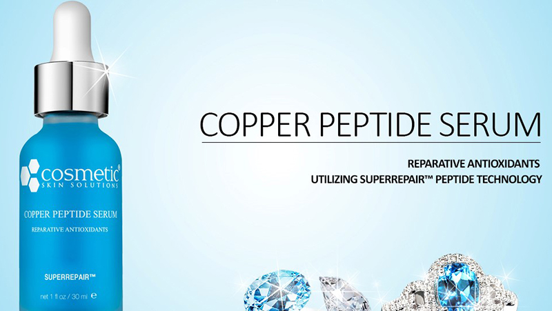 New Copper Peptide Serum Bottle with White Lettering